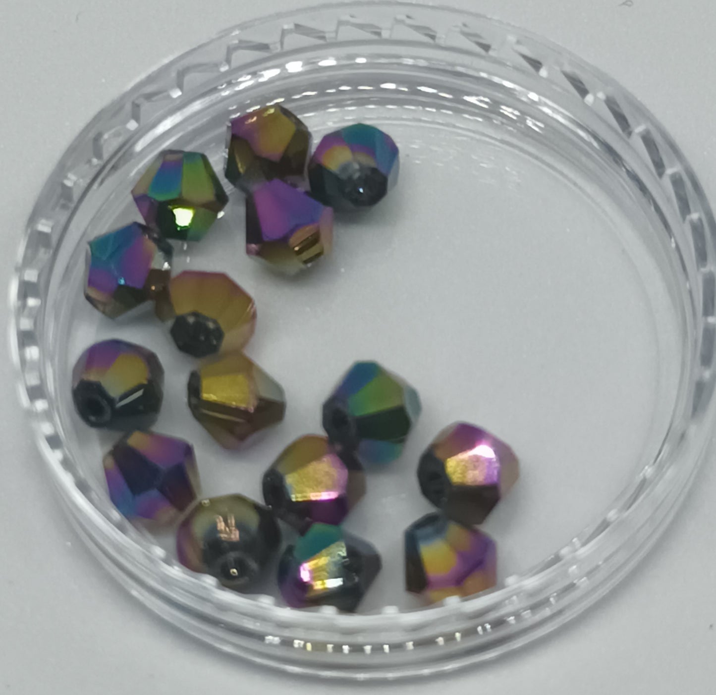 Bicones 4mm Silver Rainbow